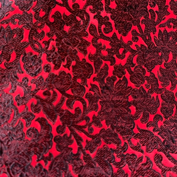 Formal women’s mini dress size 6 strapless red black brocade jacquard gothic - Picture 9 of 13